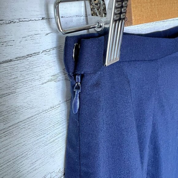 Pendleton Skirt Womens Size 2 Navy Blue Virgin Wool Blend Business Modern - Picture 9 of 14